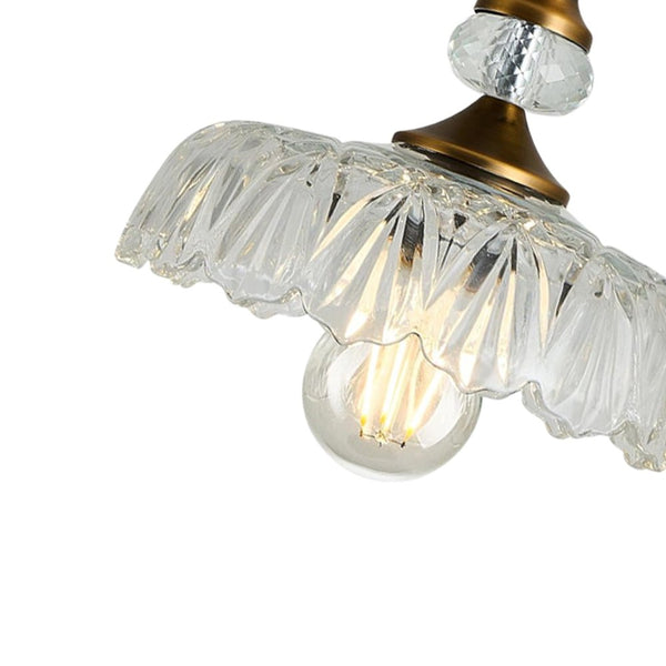 Thehouselights - Lotus Dome Glass Flower Design Pendant Light - Pendant - Clear - 