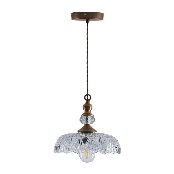 Thehouselights - Lotus Dome Glass Flower Design Pendant Light - Pendant - Clear - 