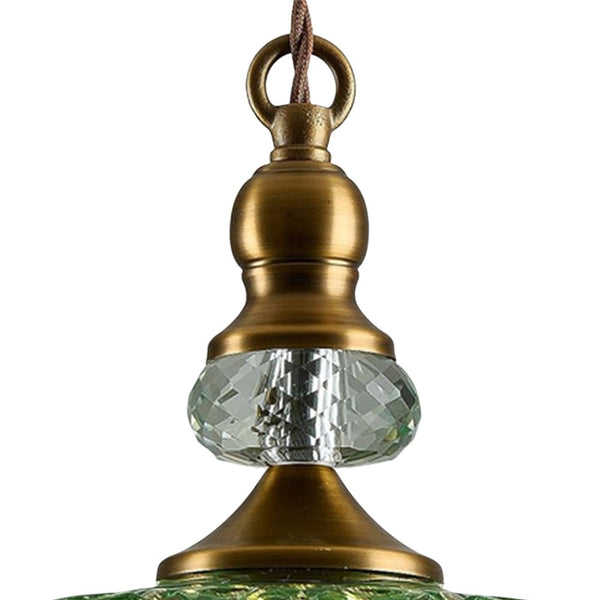 Thehouselights - Lotus Dome Glass Flower Design Pendant Light - Pendant - Green - 