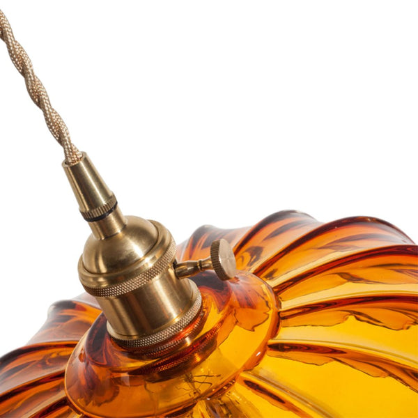 Thehouselights - Lotus Dome Glass Flower Pendant Light - Pendant - Amber - 