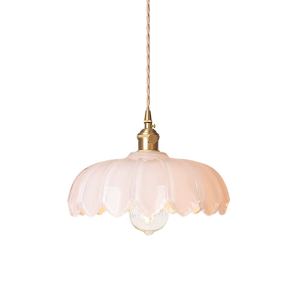 Thehouselights-Lotus Dome Glass Flower Pendant Light-Pendant-Creamy-