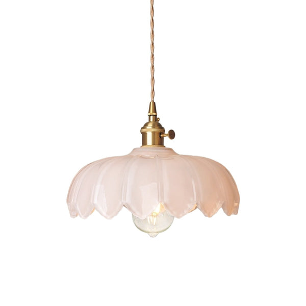 Thehouselights-Lotus Dome Glass Flower Pendant Light-Pendant-Creamy-