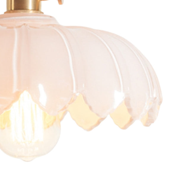 Thehouselights-Lotus Dome Glass Flower Pendant Light-Pendant-Creamy-