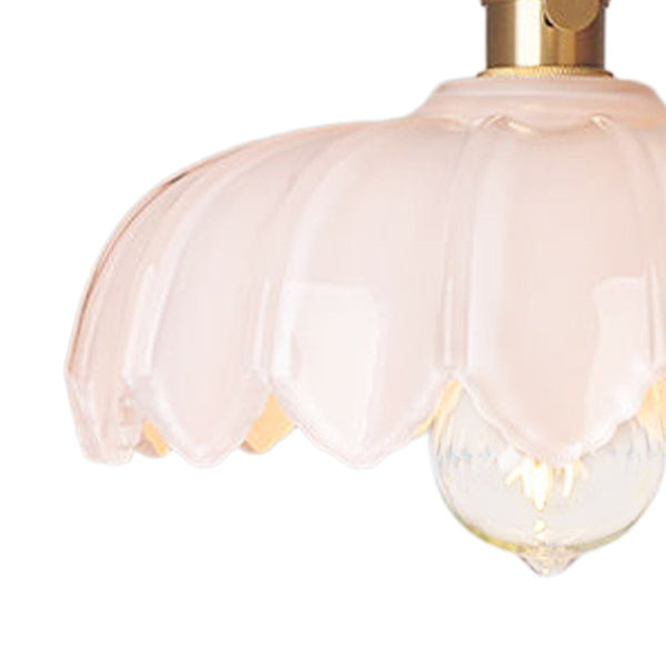 Thehouselights-Lotus Dome Glass Flower Pendant Light-Pendant-Creamy-