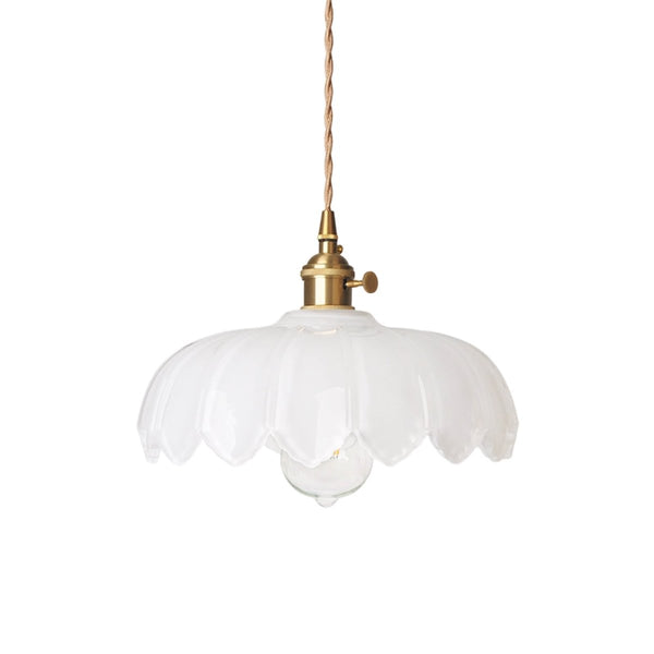Thehouselights-Lotus Dome Glass Flower Pendant Light-Pendant-Creamy-