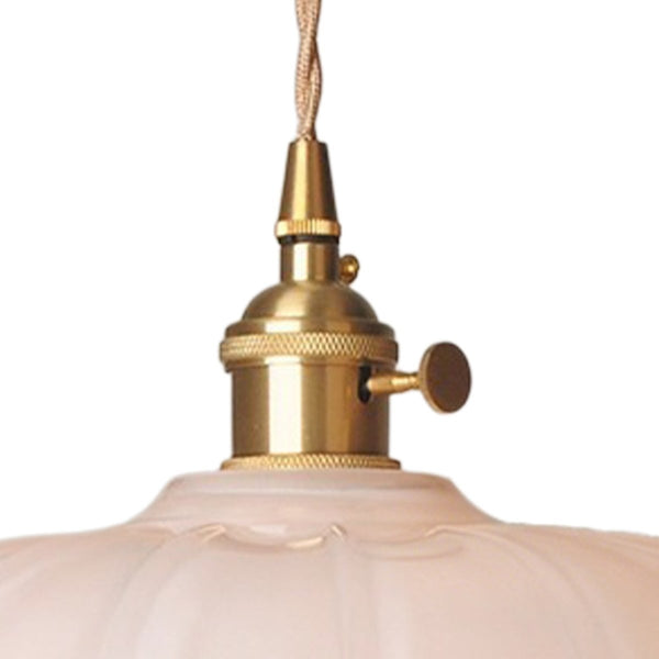 Thehouselights-Lotus Dome Glass Flower Pendant Light-Pendant-Creamy-