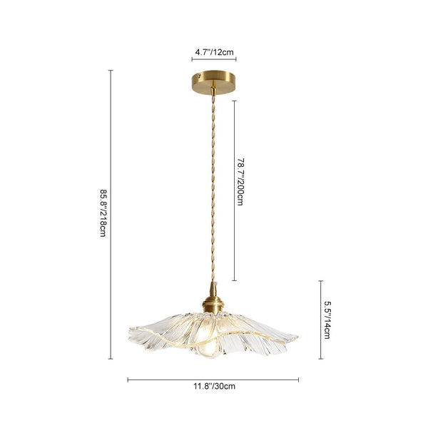 Thehouselights-Lotus Glass Flower Design Pendant Light-Pendant-Green-
