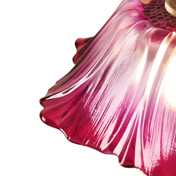Thehouselights-Lotus Glass Flower Design Pendant Light-Pendant-Red-