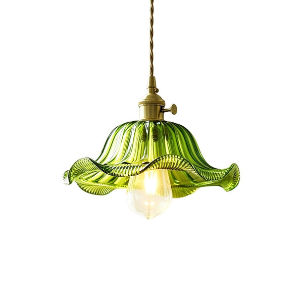 Thehouselights-Lotus Glass Pendant Lighting-Pendant-Green-