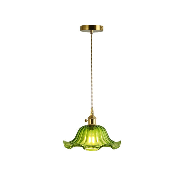 Thehouselights-Lotus Glass Pendant Lighting-Pendant-Green-