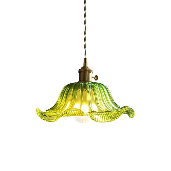 Thehouselights-Lotus Glass Pendant Lighting-Pendant-Green-