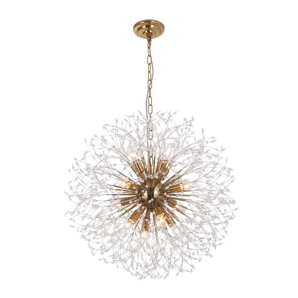 Thehouselights-Luxe Crystal Dandelion Dimmable Starburst Sphere Chandelier-Chandelier-Brass-12-Light