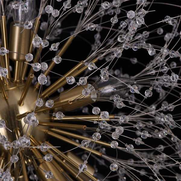 Thehouselights-Luxe Crystal Dandelion Dimmable Starburst Sphere Chandelier-Chandelier-Brass-12-Light