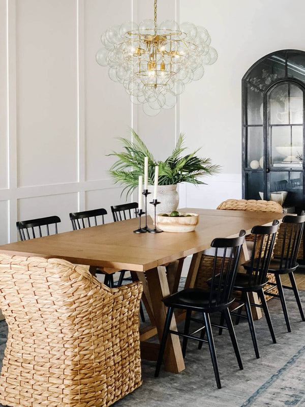 Luxury Cluster Grape Clear Glass Bubble Chandelier