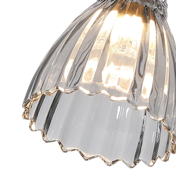 Thehouselights-Minimalist Textured Glass LED Semi Flush Mount-Ceiling Light-Chrome-