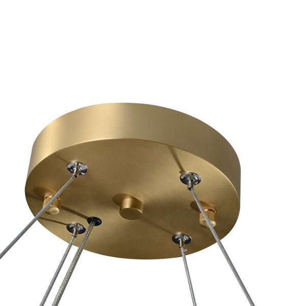 Thehouselights - Modern 8 - Light Ripple Glass Round Chandelier - Chandelier - Brass - 