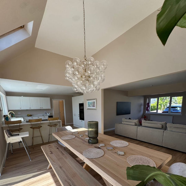 Thehouselights - Modern Cluster Glass Globe Bubble Chandelier - Chandelier - 8 - Light - Brass