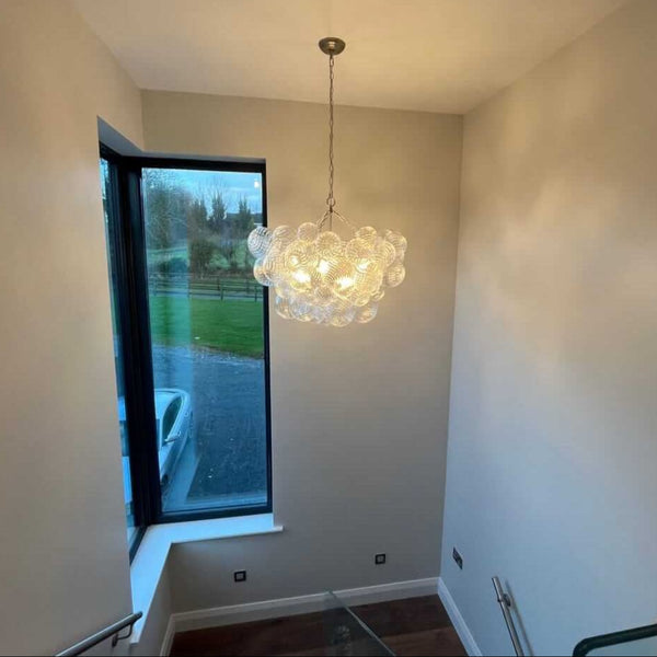 Thehouselights - Modern Cluster Glass Globe Bubble Chandelier - Chandelier - 8 - Light - Brass