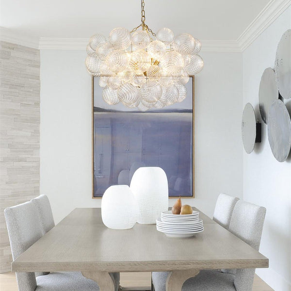 Thehouselights - Modern Cluster Glass Globe Bubble Chandelier - Chandelier - 8 - Light - Brass