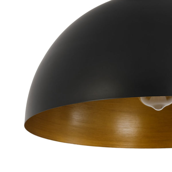 Thehouselights - Modern Farmhouse 1 - Light Dome Flush Mount - Ceiling Light - Black - 