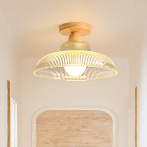 Thehouselights - Modern Farmhouse Glass Dome Flush Mount Ceiling - Ceiling Light - Transparent - 