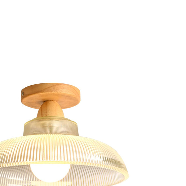 Thehouselights - Modern Farmhouse Glass Dome Flush Mount Ceiling - Ceiling Light - Transparent - 