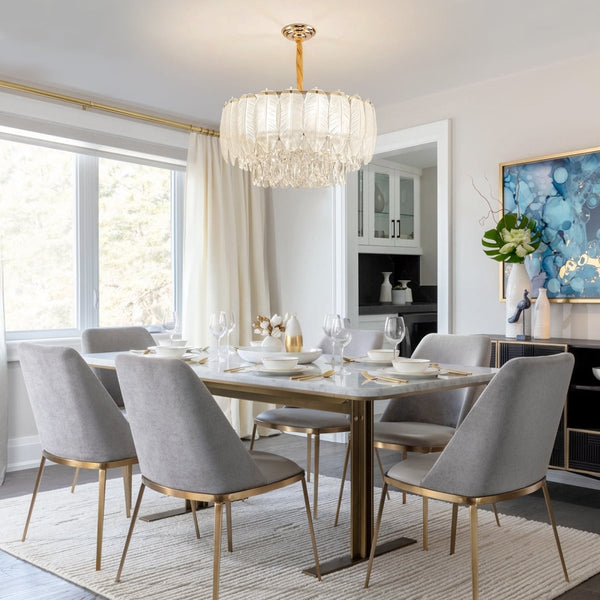 Thehouselights-Modern French Leaf Glass Crystal Chandelier-Chandelier-60 cm.-