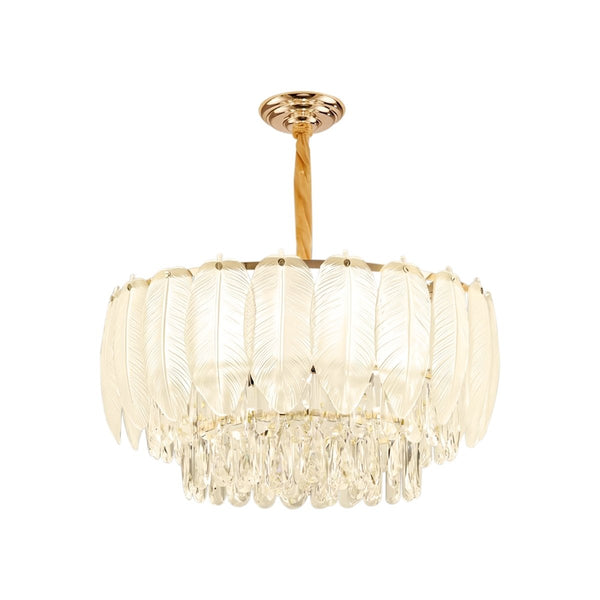 Thehouselights-Modern French Leaf Glass Crystal Chandelier-Chandelier-95 cm.-