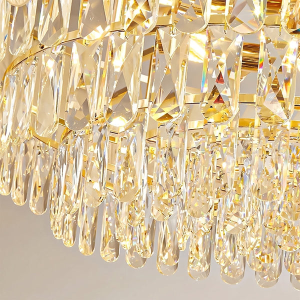 Thehouselights-Modern French Leaf Glass Crystal Chandelier-Chandelier-95 cm.-