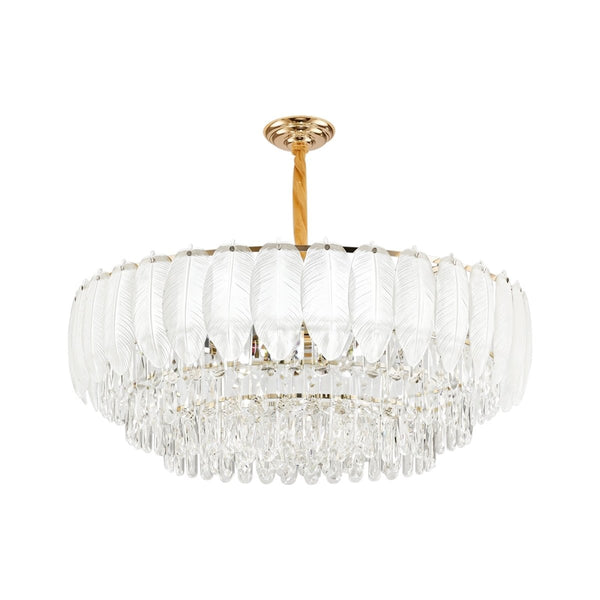 Thehouselights-Modern French Leaf Glass Crystal Chandelier-Chandelier-95 cm.-
