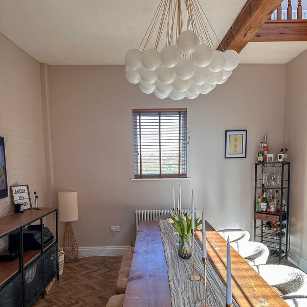 Thehouselights - Modern Hanging Glass Cluster Bubble Chandelier Light - Chandelier - 37 Bubbles - Gold
