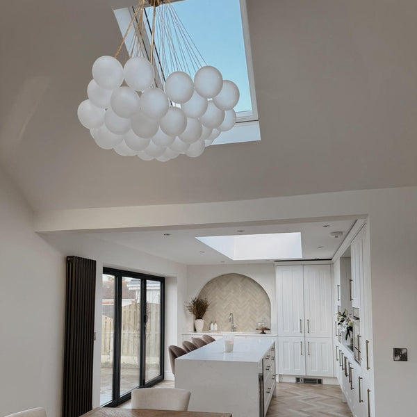 Thehouselights - Modern Hanging Glass Cluster Bubble Chandelier Light - Chandelier - 37 Bubbles - Gold