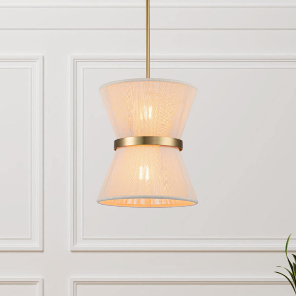 Thehouselights - Modern Hourglass Tapered Drum Chandelier - Pendant - 2 - Light - 