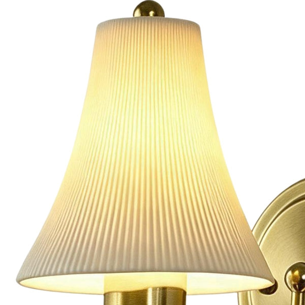 Thehouselights-Modern LED Cone Shade Wall Sconce-Wall Lights-Brass-