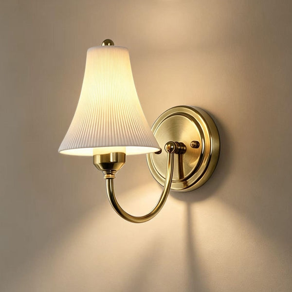 Thehouselights-Modern LED Cone Shade Wall Sconce-Wall Lights-Brass-