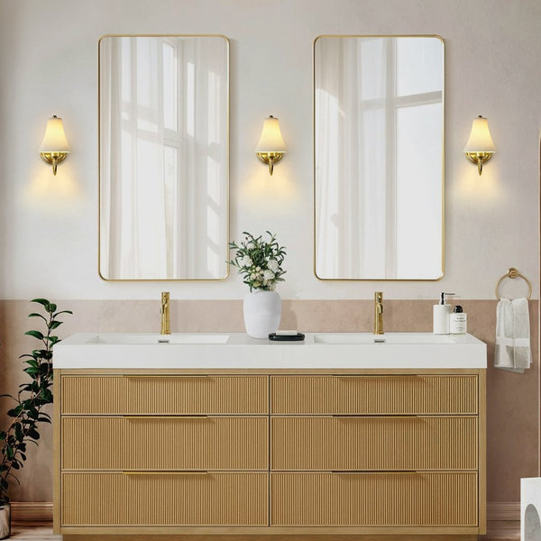 Thehouselights-Modern LED Cone Shade Wall Sconce-Wall Lights-Brass-