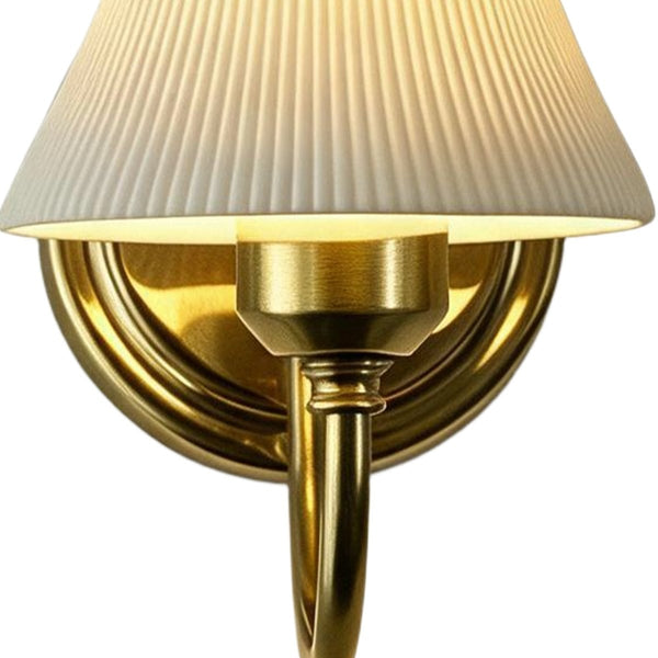 Thehouselights-Modern LED Cone Shade Wall Sconce-Wall Lights-Brass-