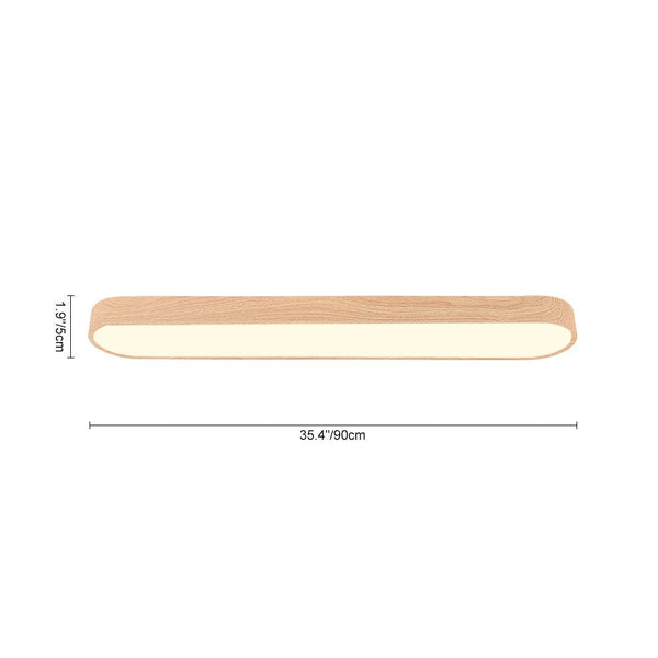 Thehouselights - Modern LED Long Oval Flush Mount Ceiling Light - Flush Mount - Dark Brown - Warm White