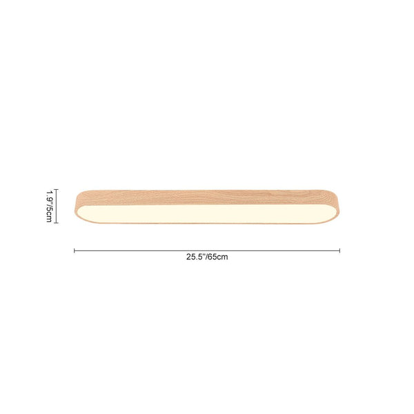 Thehouselights - Modern LED Long Oval Flush Mount Ceiling Light - Flush Mount - Dark Brown - Warm White