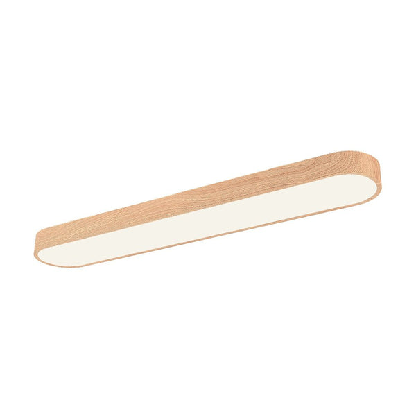 Thehouselights - Modern LED Long Oval Flush Mount Ceiling Light - Flush Mount - Light Brown - Cool White