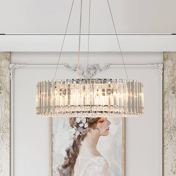 Thehouselights-Modern Round Crystal Chandelier-Chandelier--