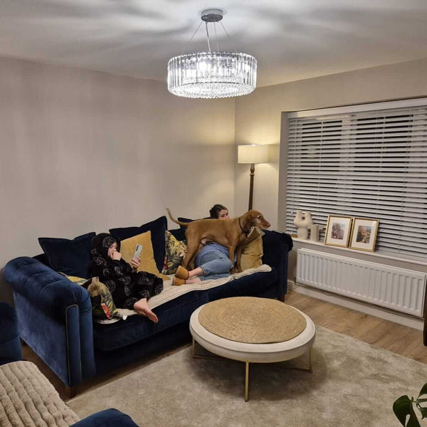 Thehouselights - Modern Round Crystal Chandelier - Chandelier - 
