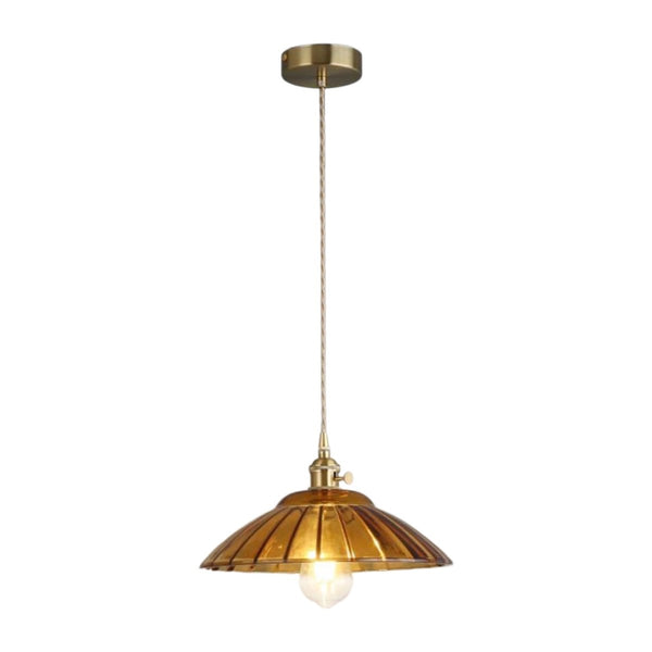 Thehouselights-Modern Textured Dome Glass 1-Light Pendant Light-Pendant-Amber-