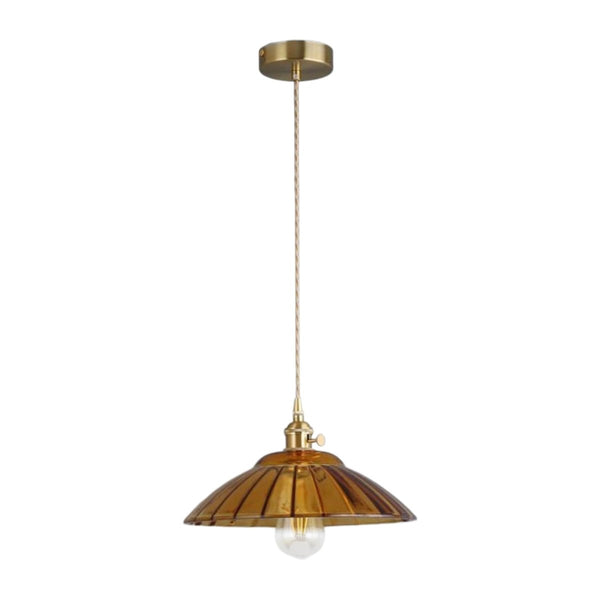 Thehouselights-Modern Textured Dome Glass 1-Light Pendant Light-Pendant-Amber-