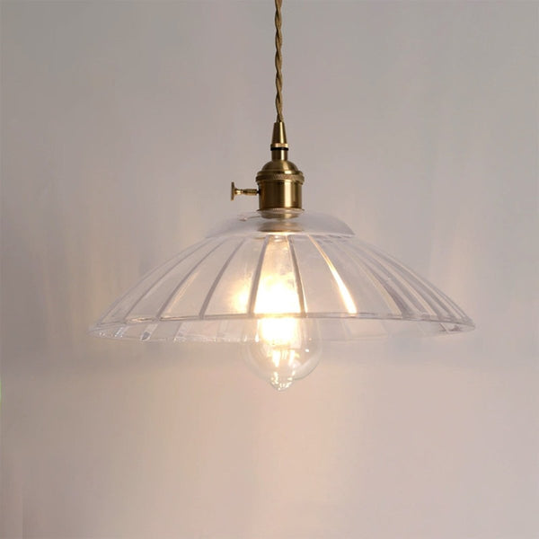 Thehouselights-Modern Textured Dome Glass 1-Light Pendant Light-Pendant-Amber-