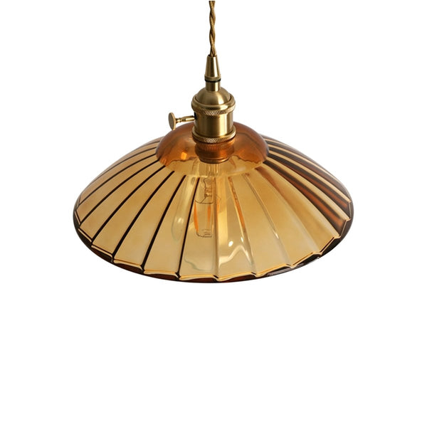 Thehouselights-Modern Textured Dome Glass 1-Light Pendant Light-Pendant-Amber-