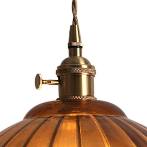Thehouselights-Modern Textured Dome Glass 1-Light Pendant Light-Pendant-Amber-