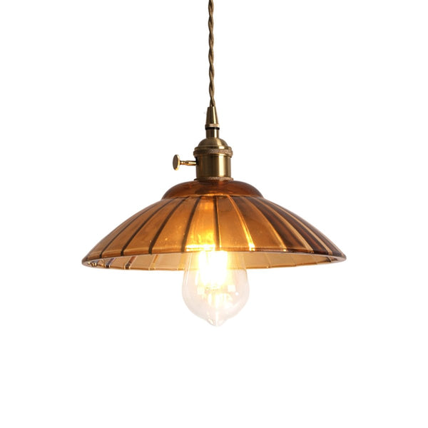 Thehouselights-Modern Textured Dome Glass 1-Light Pendant Light-Pendant-Amber-