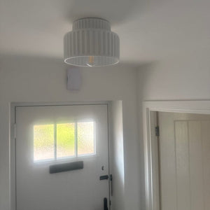 Thehouselights - Nordic Cream Style 2 - Layer Flush Mount Ceramic Ceiling Light - Ceiling Light - White - 