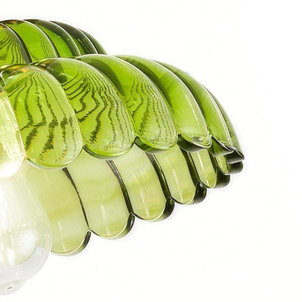 Thehouselights - Nordic Glass Lotus Dome Flush Mount Ceiling - Ceiling Light - Green - 